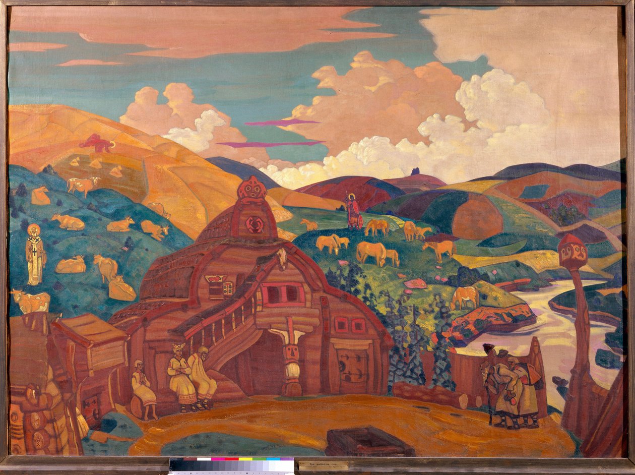 A három öröm. Nicolas (Nicholas) Roerich (1874-1947) festménye, tempera, vászon alkotó: Nicholas Roerich