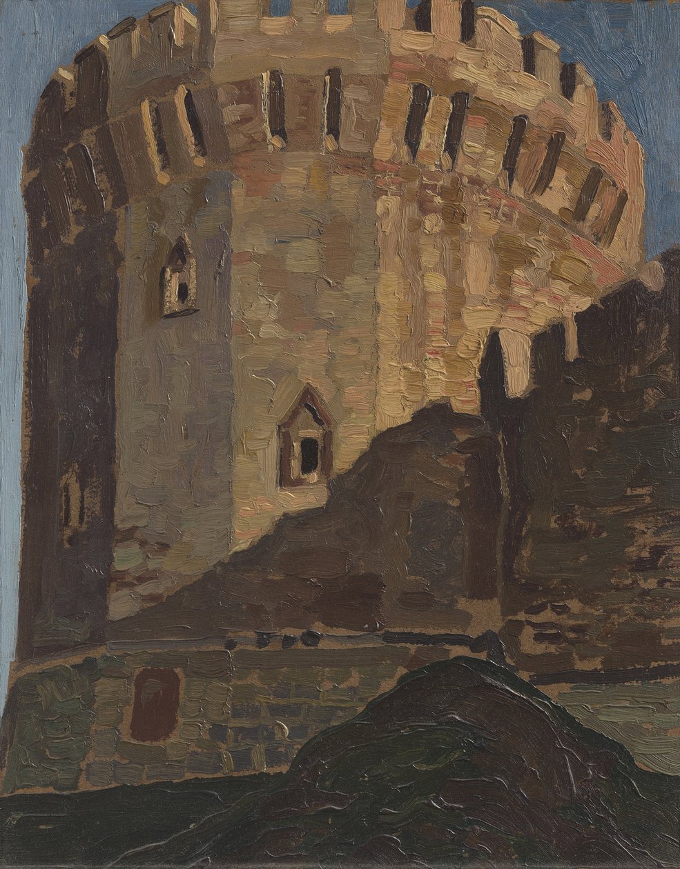 Szmolenszk. Torony par Roerich, Nicholas (1874-1947). Olaj rétegelt lemezre, mérete: 39x30,5 alkotó: Nicholas Roerich