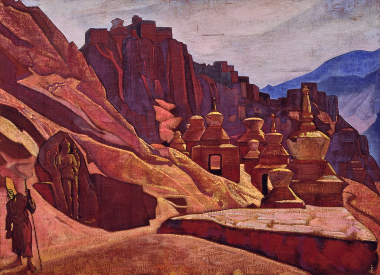 A Bonpo kolostor Tibetben, 1925 alkotó: Nicholas Roerich