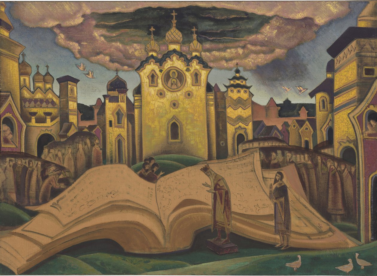 A Golubinaya Kniga (A galamb könyve, le livre de la colombe) Roerich, Nicholas (1874-1947) által. Tempera, vászon, méret: 73,5x101,5 alkotó: Nicholas Roerich