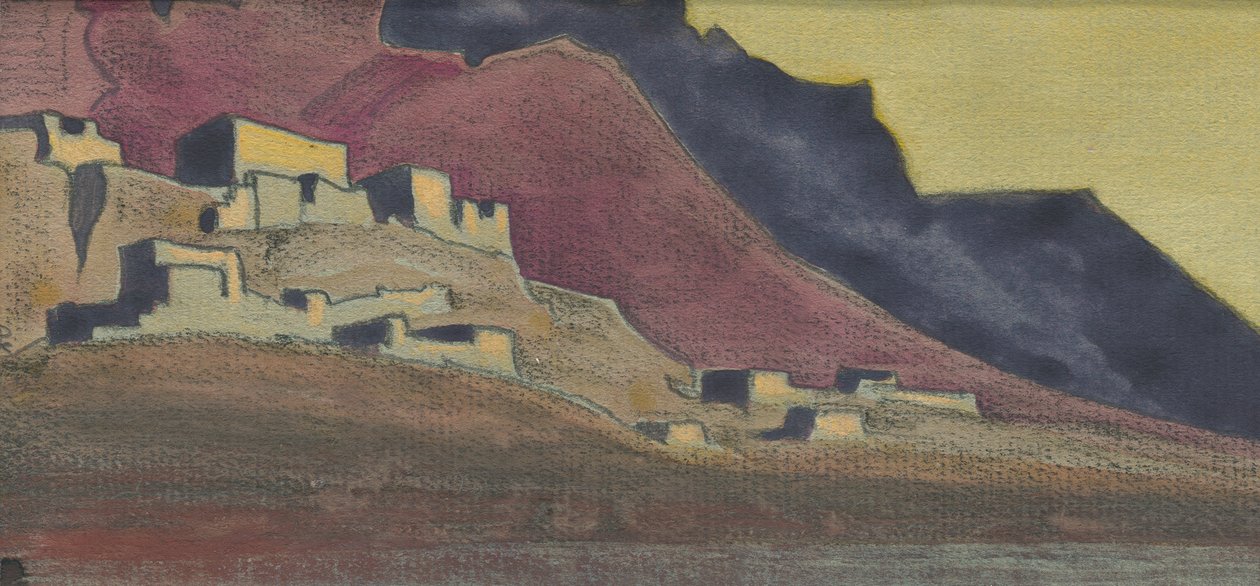 Tibeti erődök, vázlat, 1932 alkotó: Nicholas Roerich