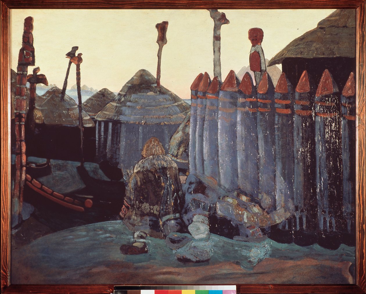 Pogány halom. (Középkor, Ukrajna). Nicolas (Nicholas) Roerich (1874-1947) munkája, tempera kartonon alkotó: Nicholas Roerich