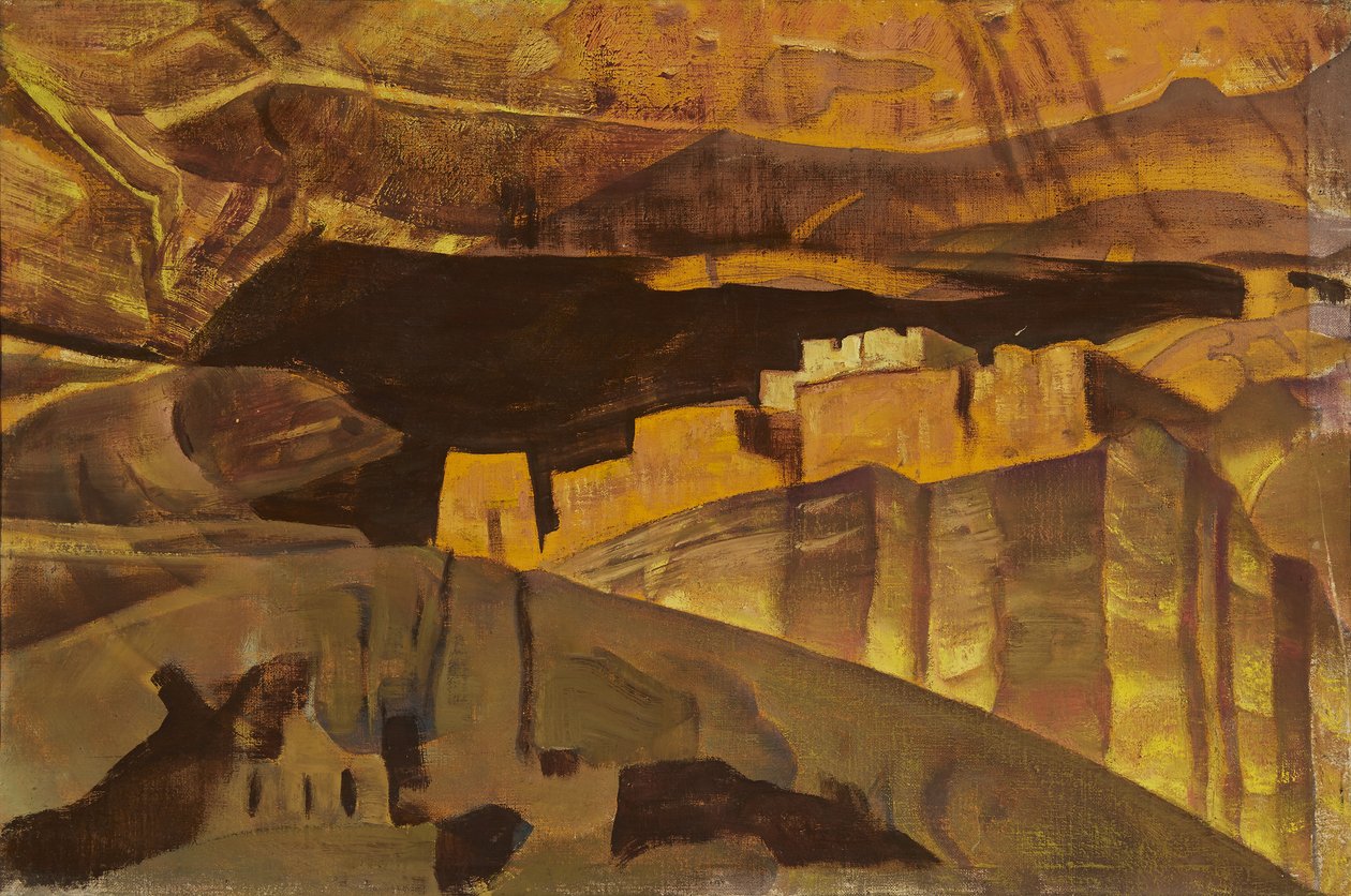 Fehér Ház romjai a Canyon De Chellyben, 1921 alkotó: Nicholas Roerich