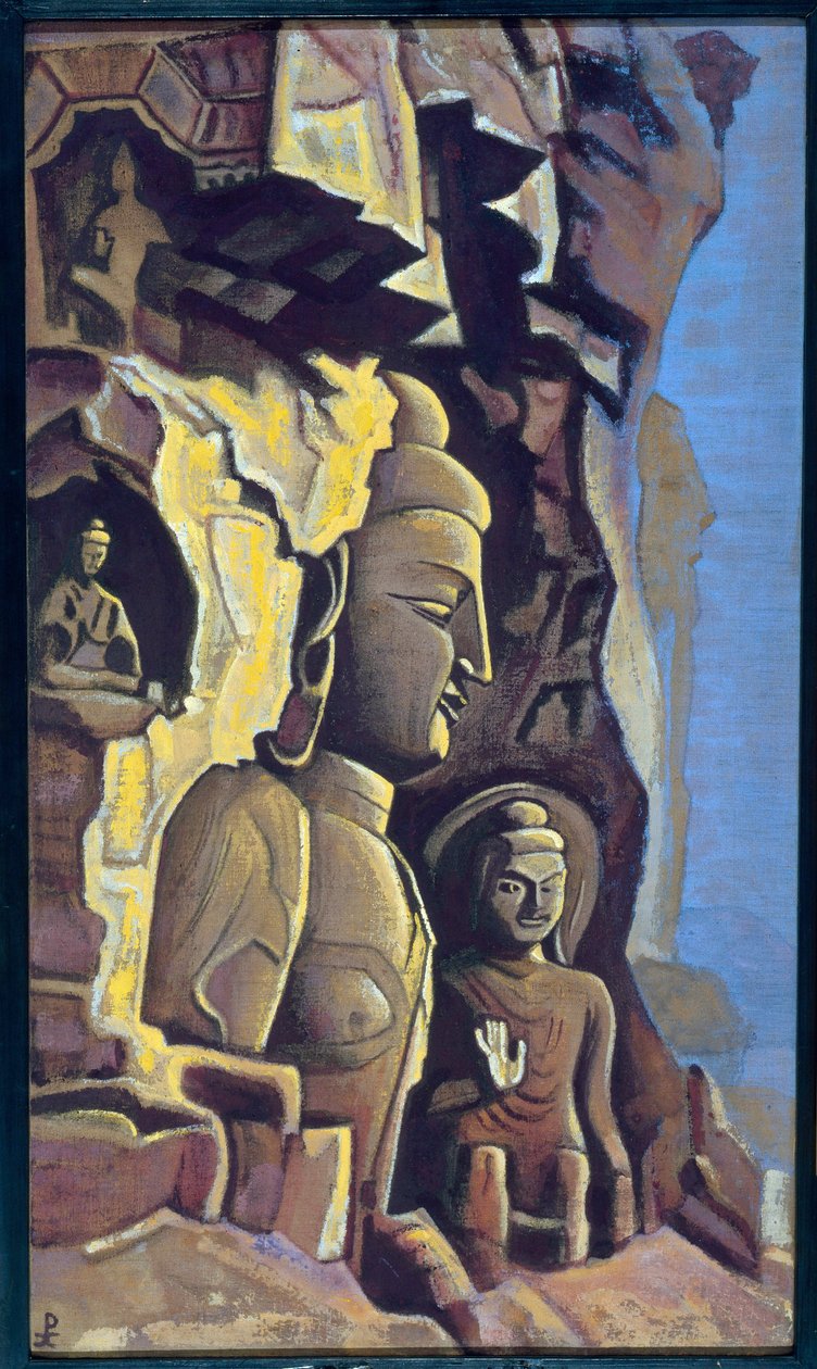 Yungang (Kína). Nicolas (Nicholas) Roerich (1874-1947) alkotása, tempera, vászon alkotó: Nicholas Roerich