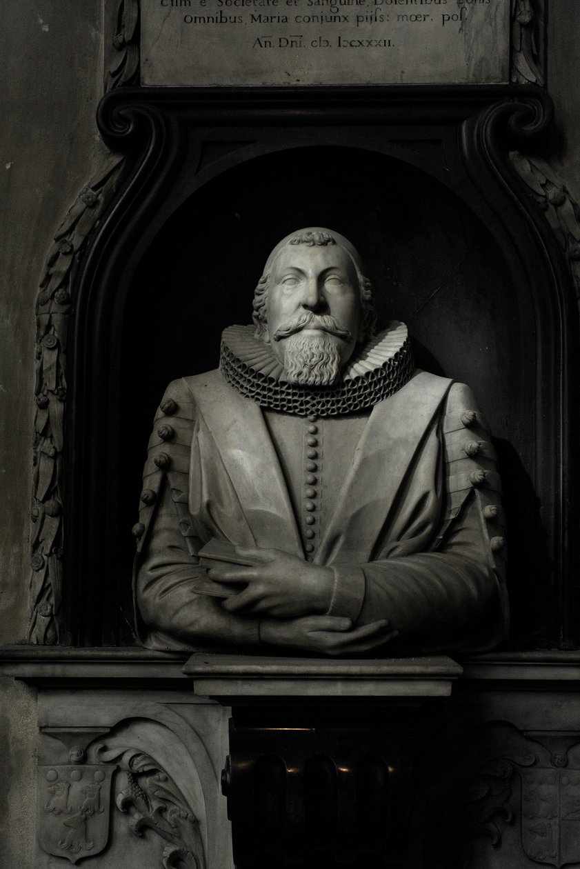 Hugo Barker emlékműve, 1632 (márvány) alkotó: Nicholas Stone
