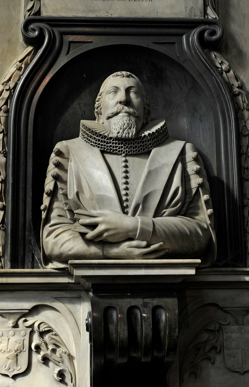 Hugo Barker emlékműve, 1632 (márvány) alkotó: Nicholas Stone