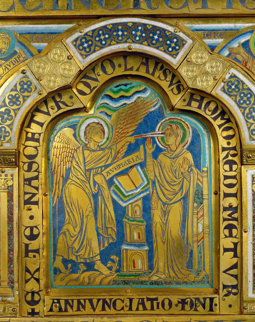 A Verdun-i oltárról az Annunciáció ... alkotó: Nicholas of Verdun