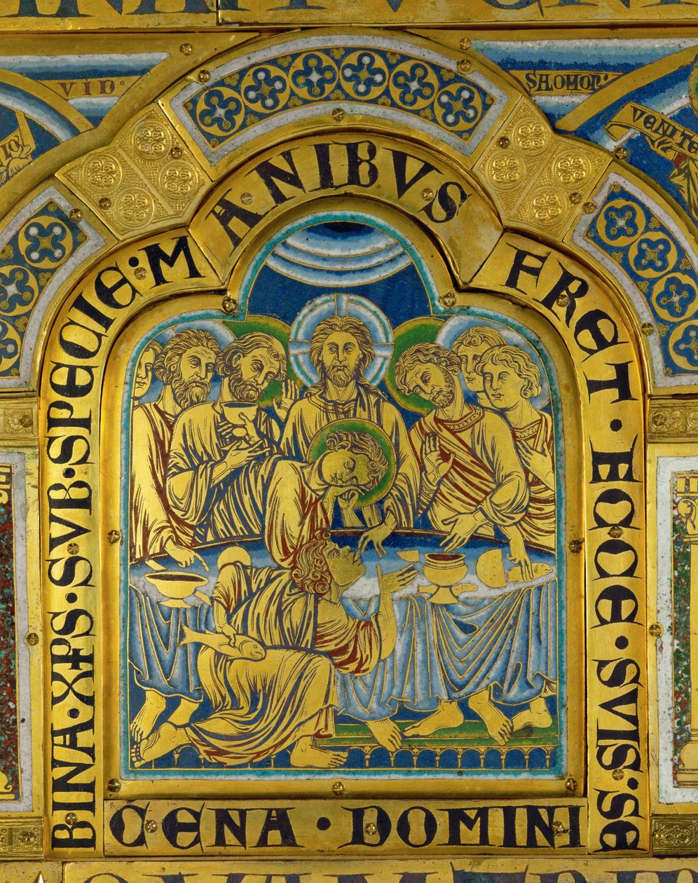 Az utolsó vacsora, a verduni oltárról ... alkotó: Nicholas of Verdun