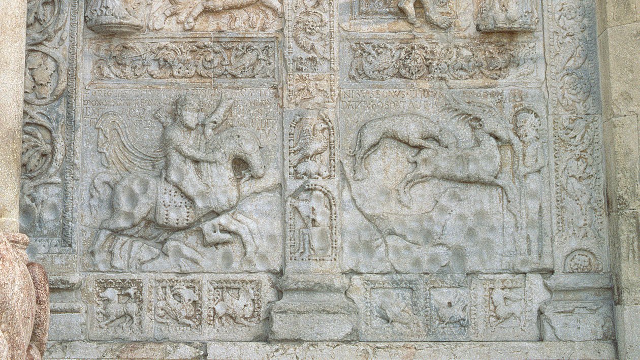 Domborművek a Genesis könyvéből, román, 1120-38 körüli kőrészlet, 102490 alkotó: Nicholaus