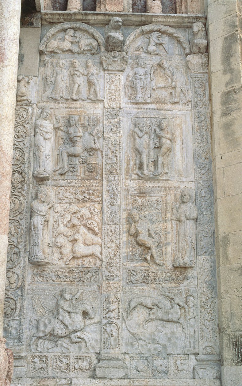 Domborművek a Genezis könyvéből, román, 1120-38 körül alkotó: Nicholaus