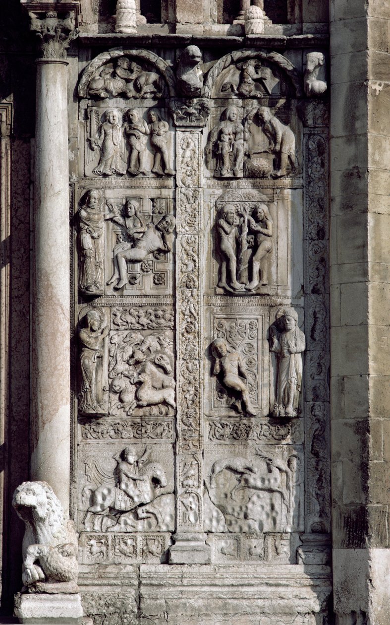 Részlet a nyugati tornác déli oldaláról, 1120-38 körüli kő lásd 136520 és 136522 alkotó: Nicholaus