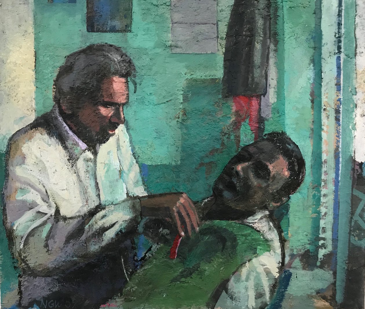 Barbershop, 2017-23 (olaj, tábla) alkotó: Nick Williams