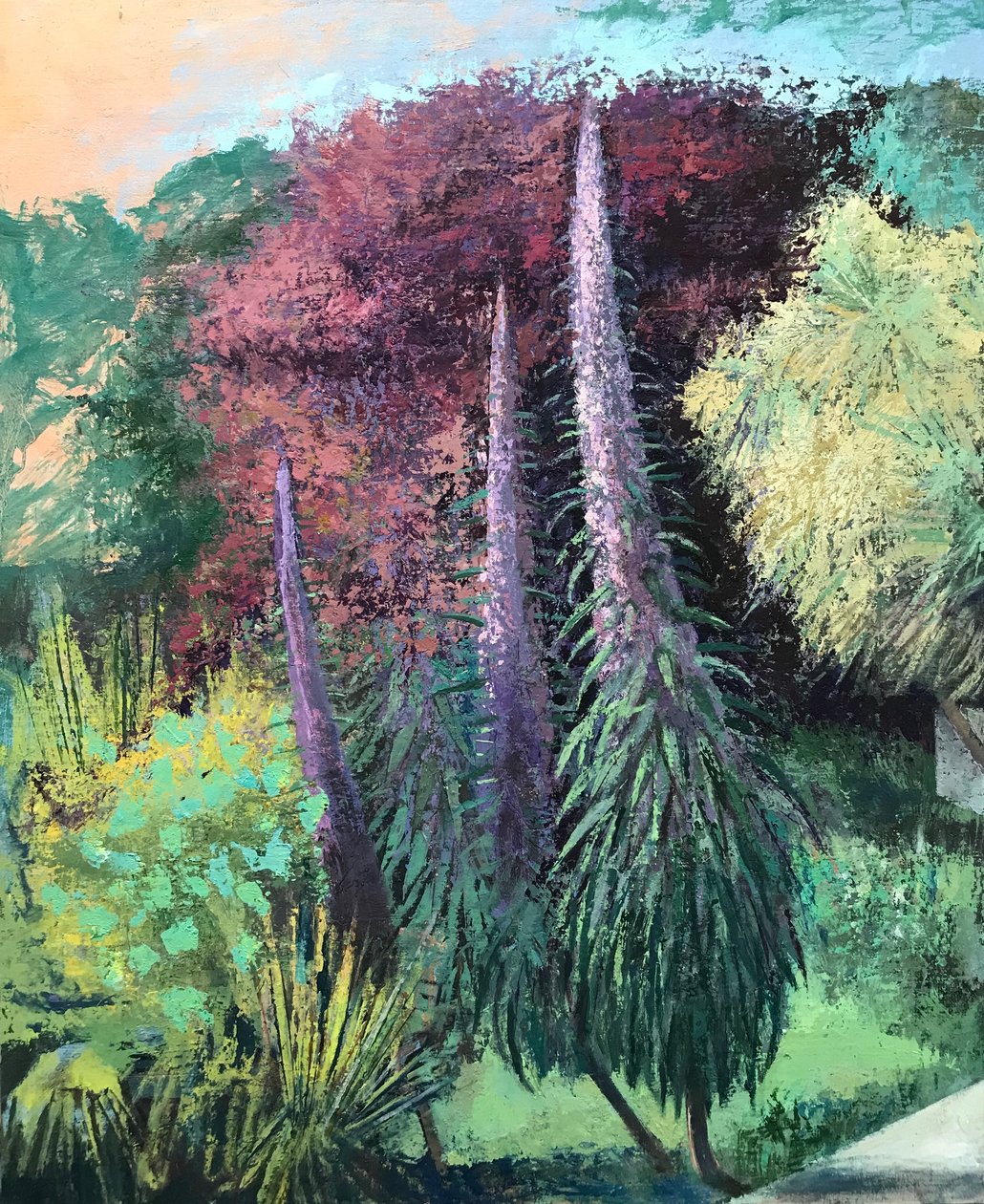 Három echium, 2022-23 (olaj, tábla) alkotó: Nick Williams