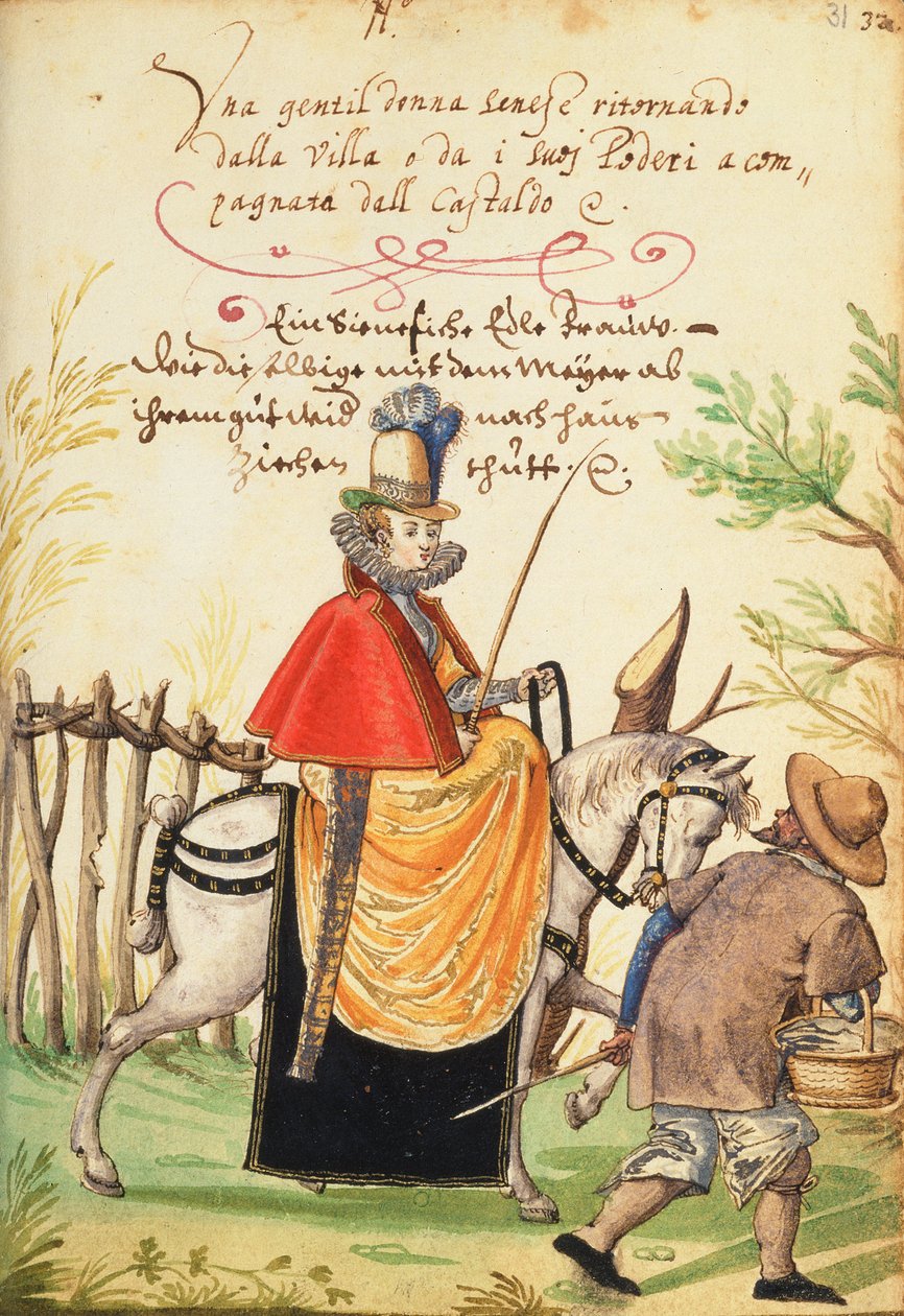 MS W.477 fol.31 Illusztráció Kippell "Costume Book" című könyvéből, 1588 körül. alkotó: Niclauss Kippell