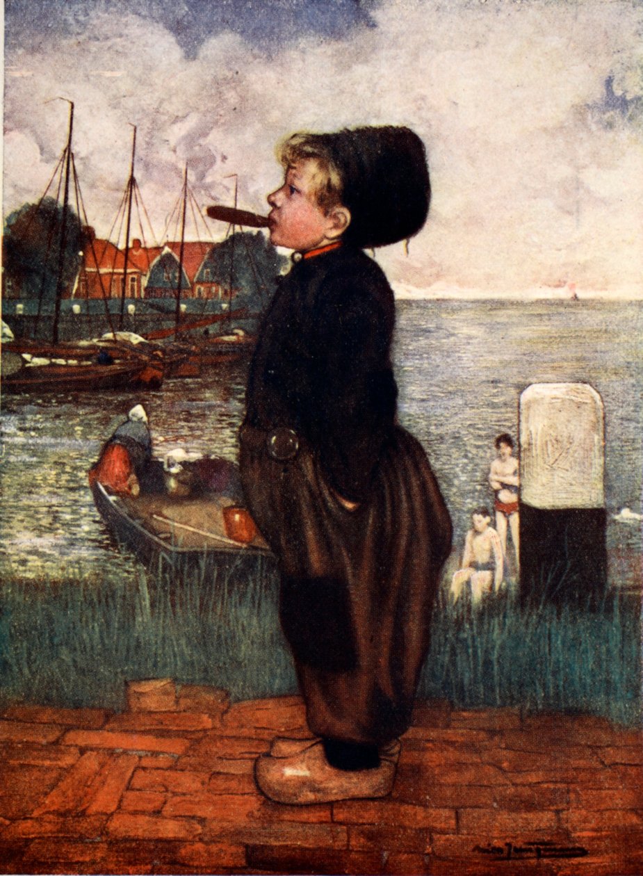 Egy dohányzó fiú, Volendam, 1904 alkotó: Nico Jungman