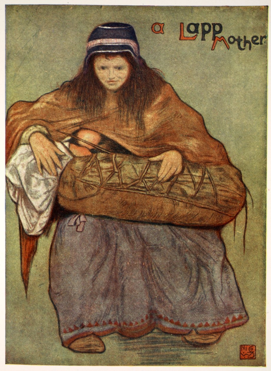 Egy lapp anya és gyermeke, 1905 alkotó: Nico Jungman