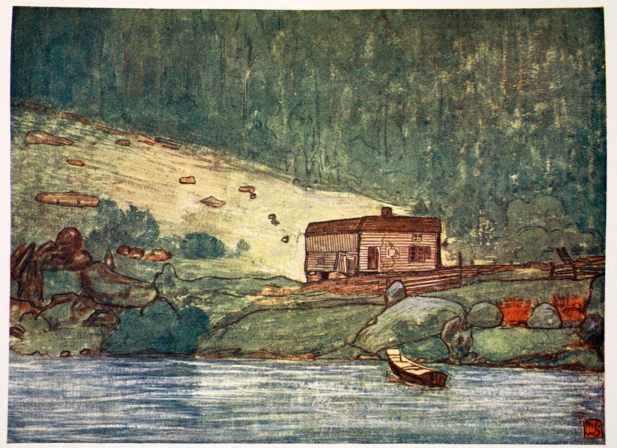 Egy kis farm a folyóparton Gjobában, 1905 alkotó: Nico Jungman