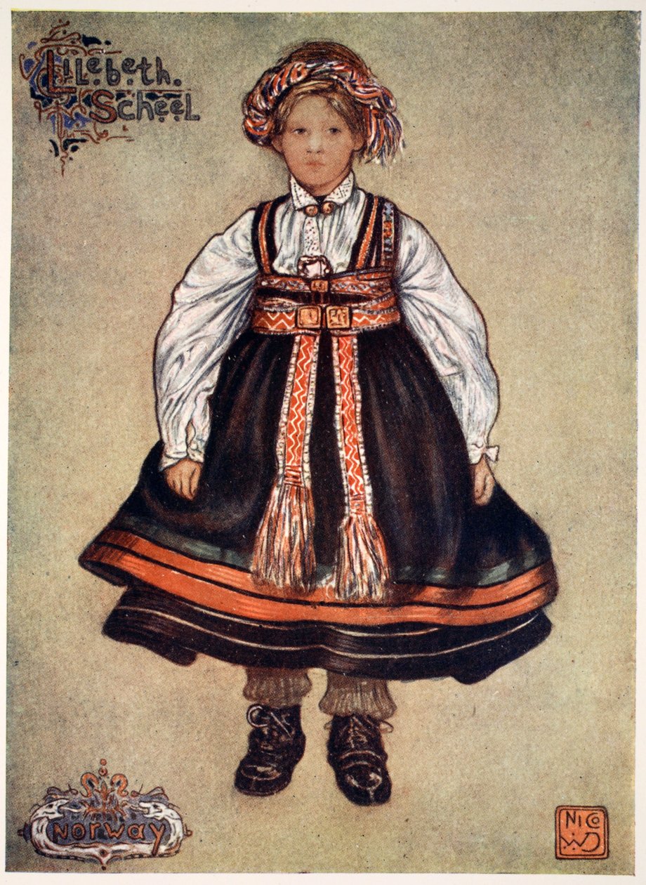 Egy kis Saetersdalen parasztlány, 1905 alkotó: Nico Jungman