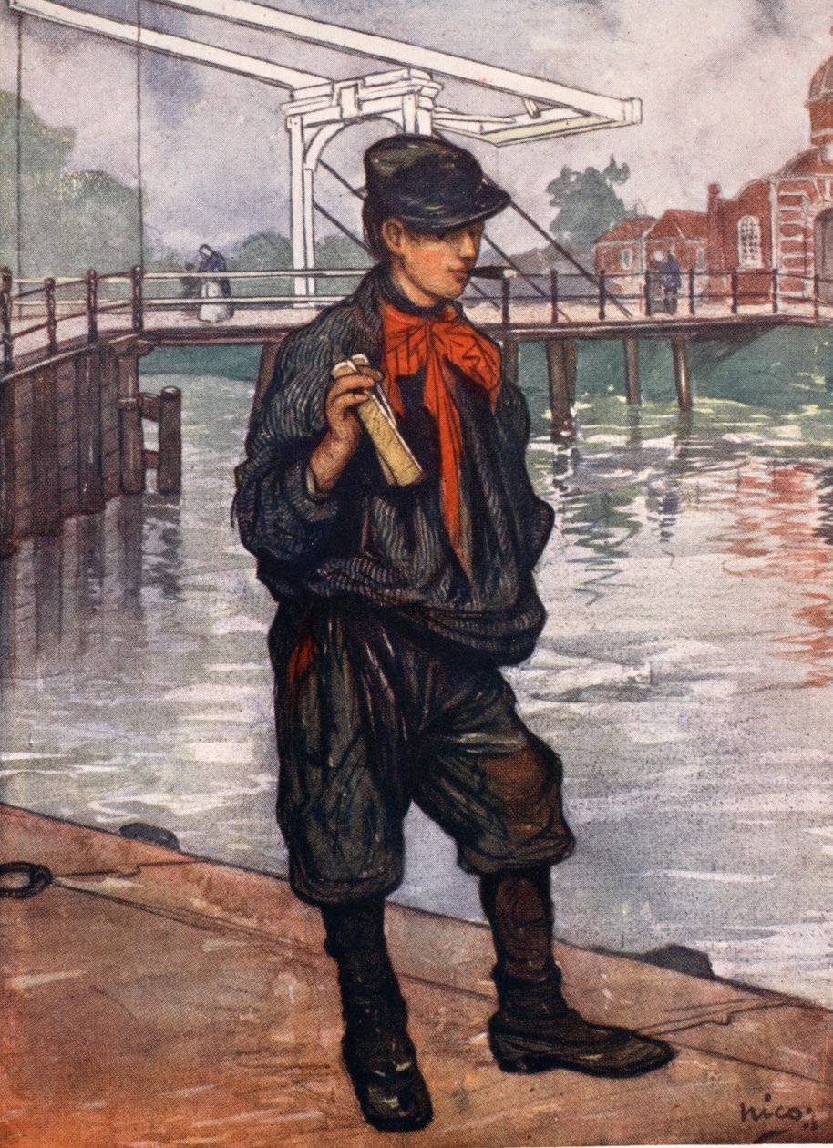 Egy amszterdami utca: Kereplős fiú, 1904 alkotó: Nico Jungman