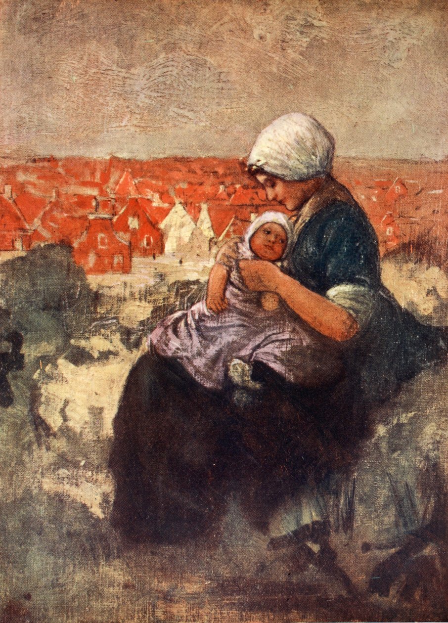 Scheveningeni anyja és gyermeke, 1904 alkotó: Nico Jungman