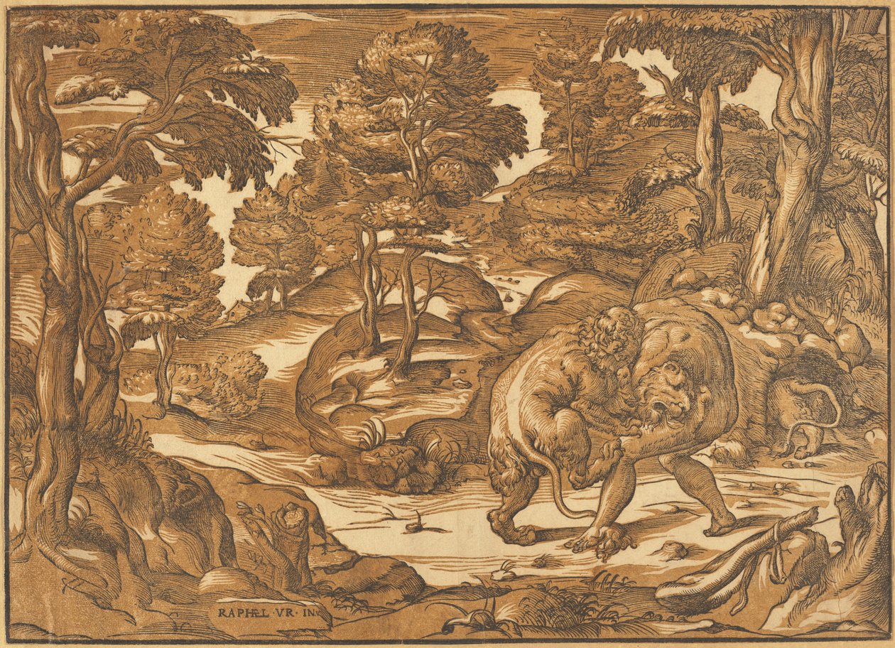 Herkules és a Nemeai Oroszlán alkotó: Nicolò Boldrini, after Raphael