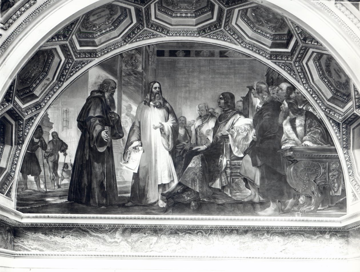 Leonardo da Vinci (1452-1519) Lodovico Sforza társaságában (1452-1508), a Galileo Galériából alkotó: Nicola Cianfanelli