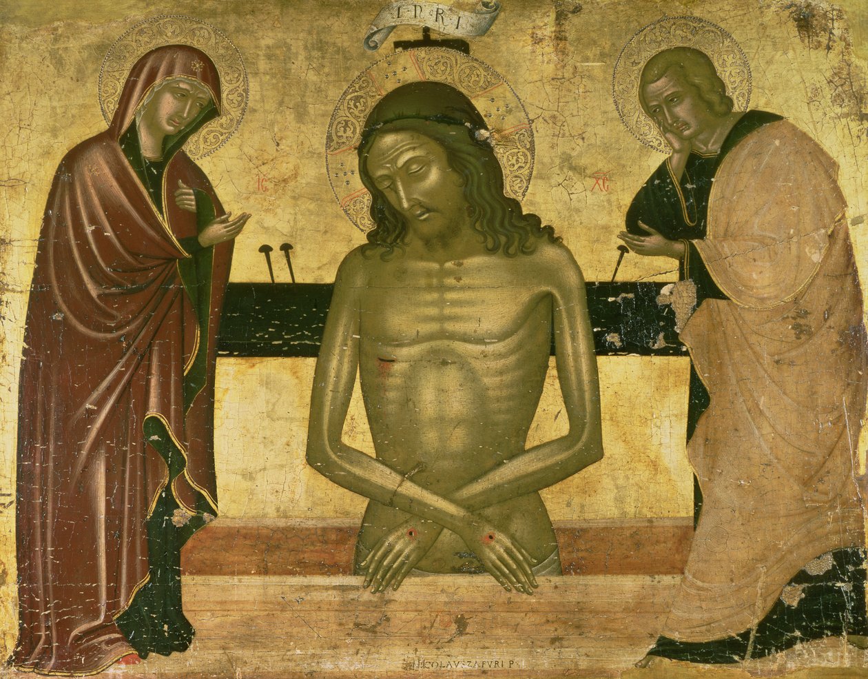 Krisztus agóniája a Szűzanyával és Keresztelő Szent Jánossal 1489-93 (panel) alkotó: Nicola Zafuri