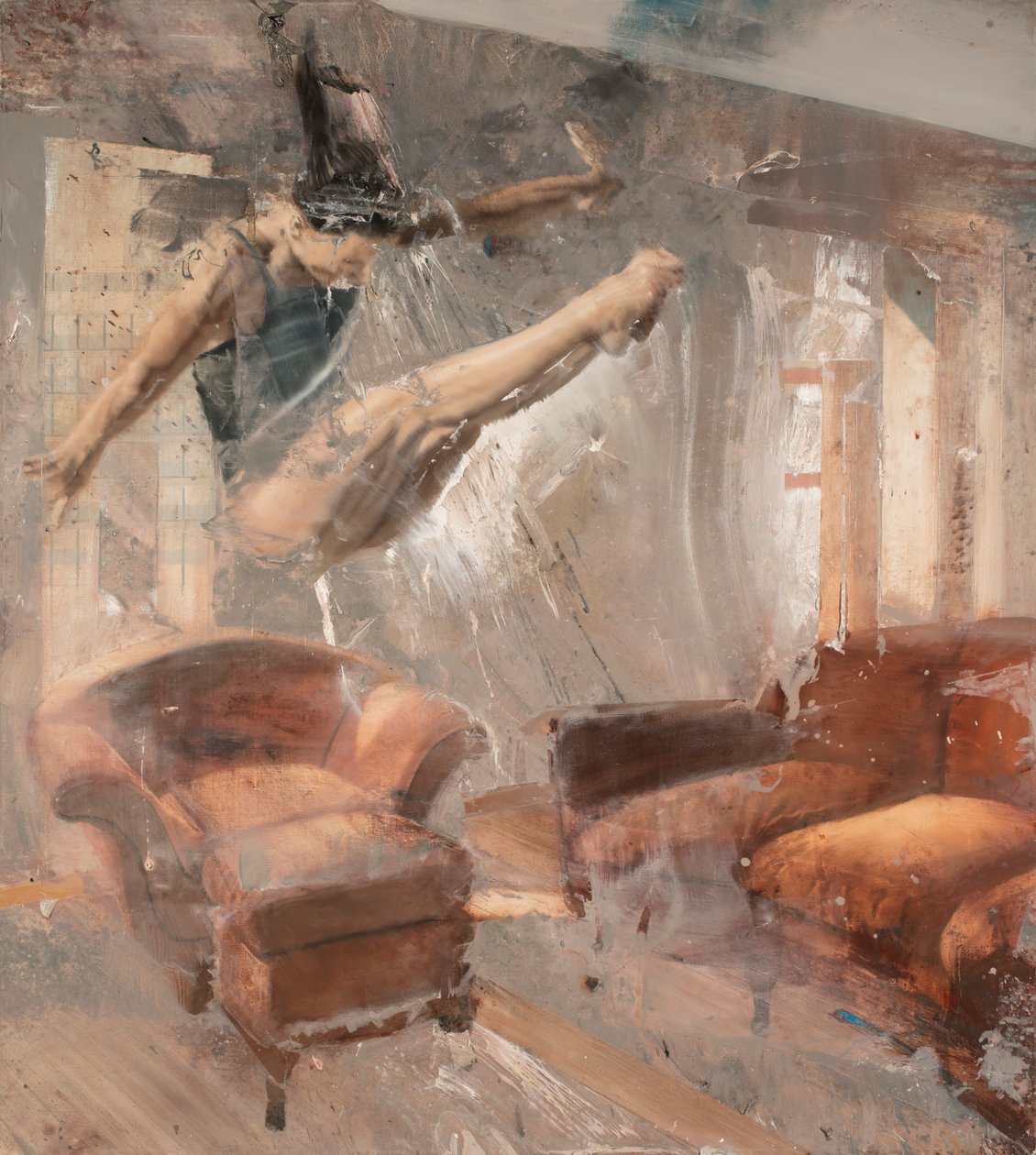 Merülés a kanapéba, 2018 (olaj, vászon) alkotó: Nicola Pucci