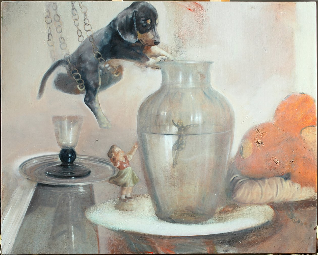 Kutya vázával, 2011 (olaj, vászon) alkotó: Nicola Pucci