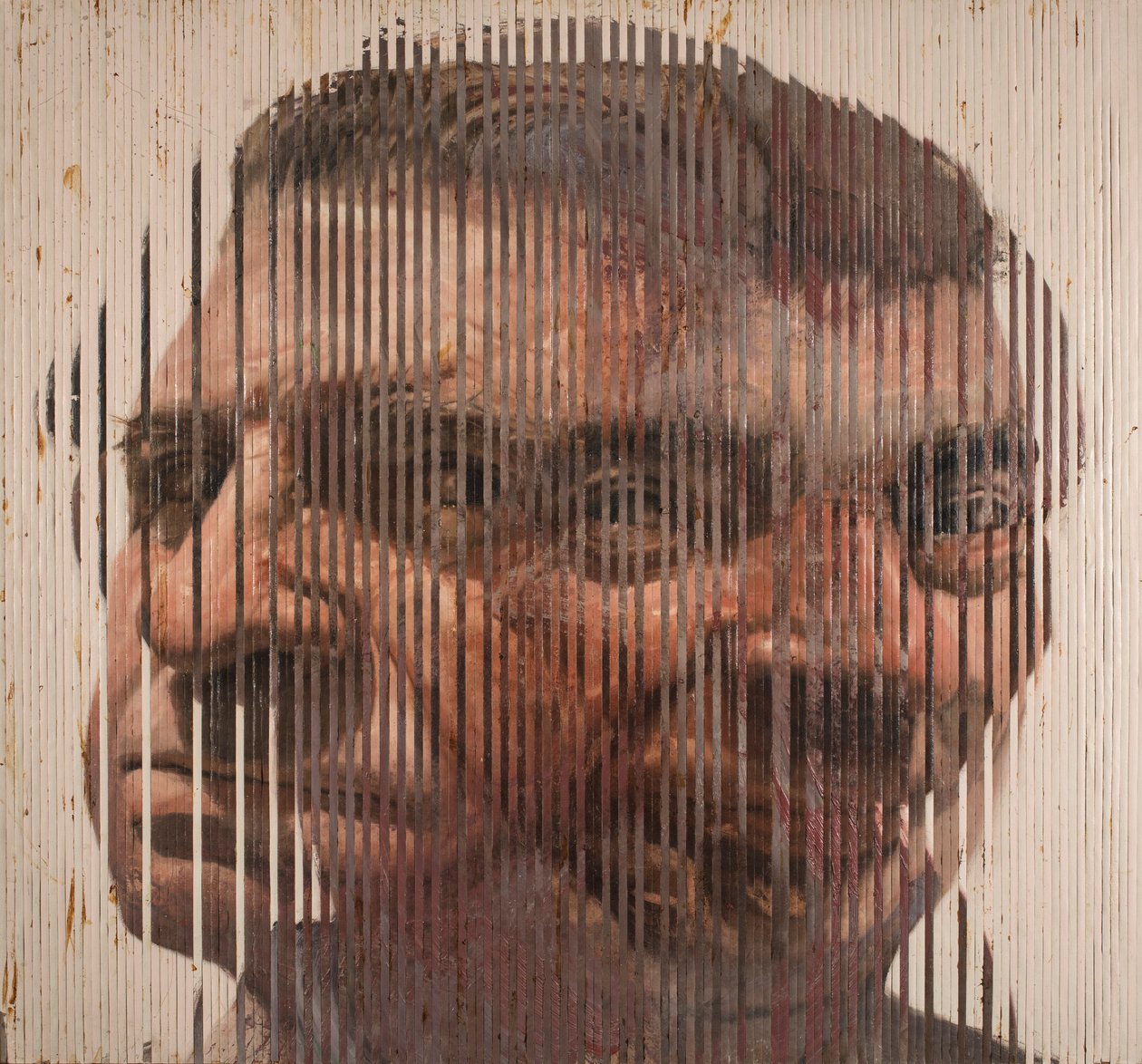 Fusioni Volti II, 2006 (olaj, vászon, vágott és deszkára applikált) alkotó: Nicola Pucci