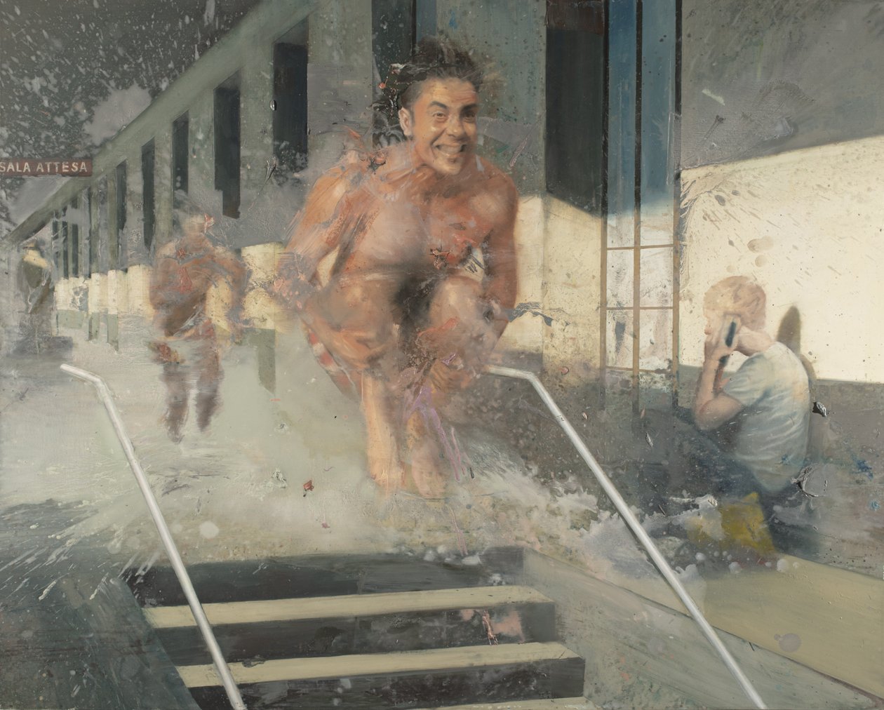 Jump into the station 2021 (olaj, vászon) alkotó: Nicola Pucci