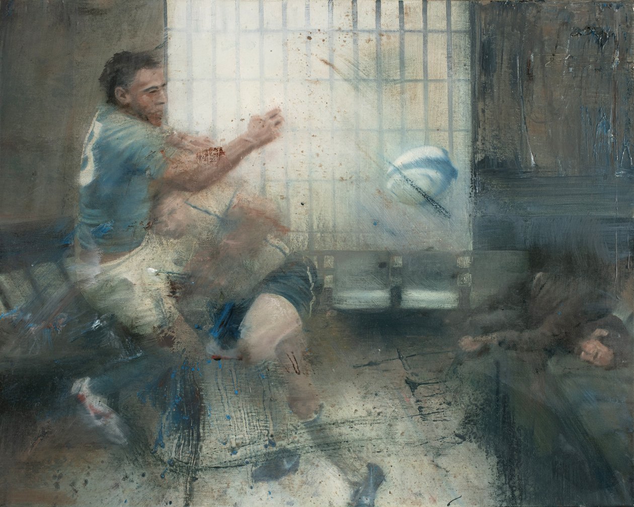 Tackling, 2016 (olaj, vászon) alkotó: Nicola Pucci