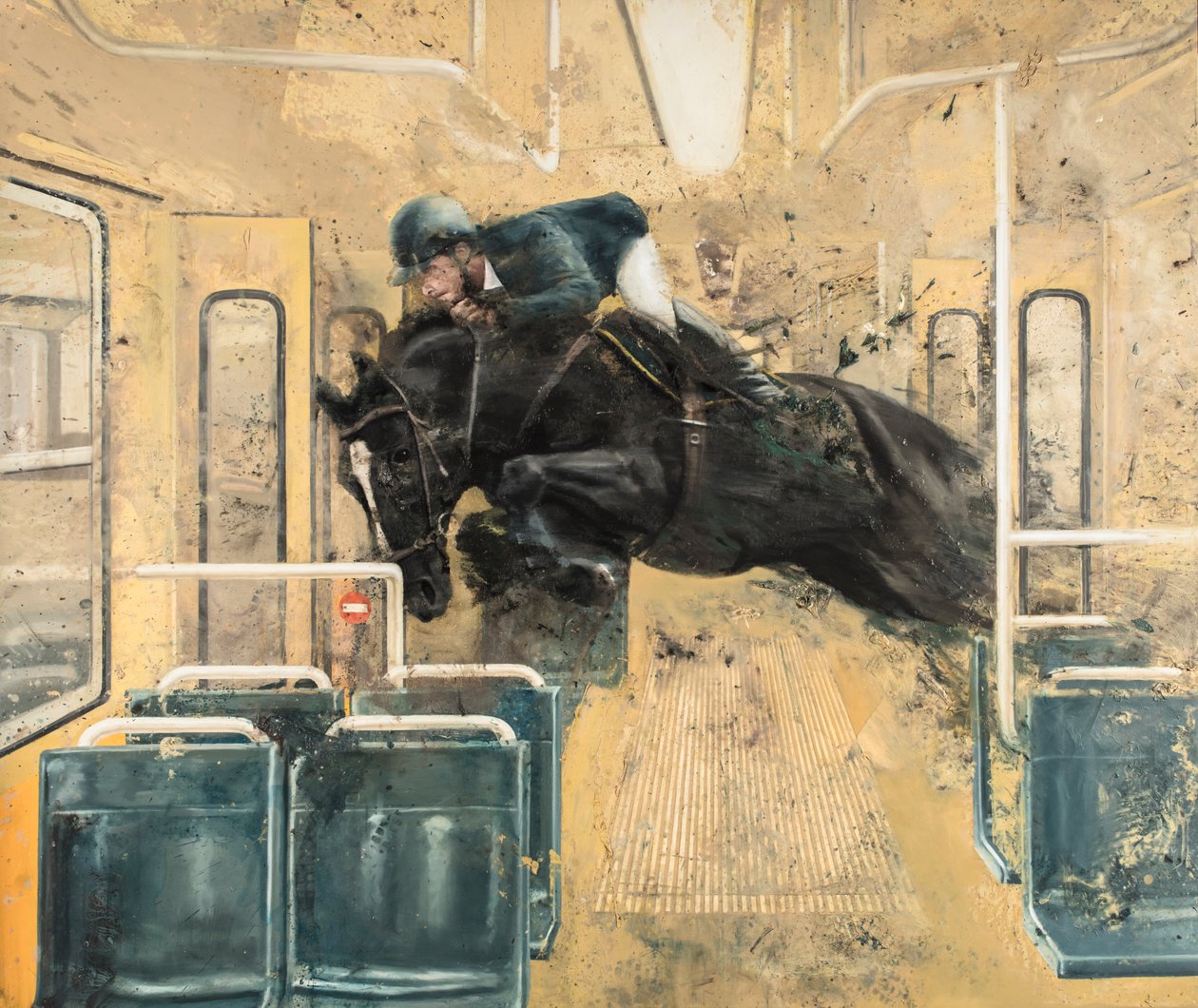 Tram Jump III, 2019 (olaj, vászon) alkotó: Nicola Pucci
