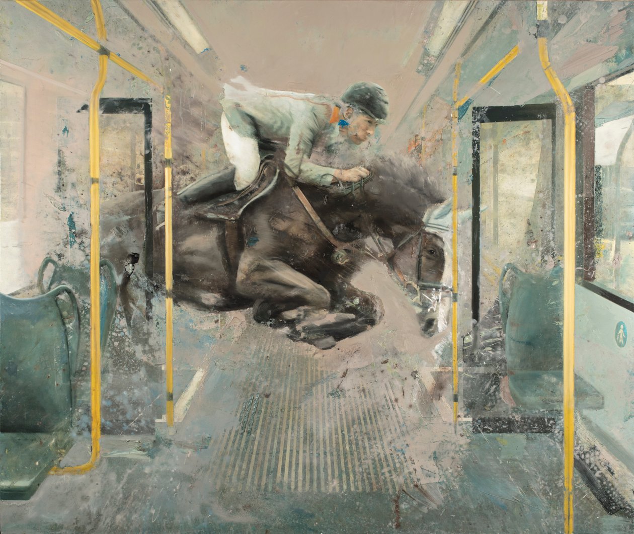 Tram Jump II, 2019 (olaj, vászon) alkotó: Nicola Pucci
