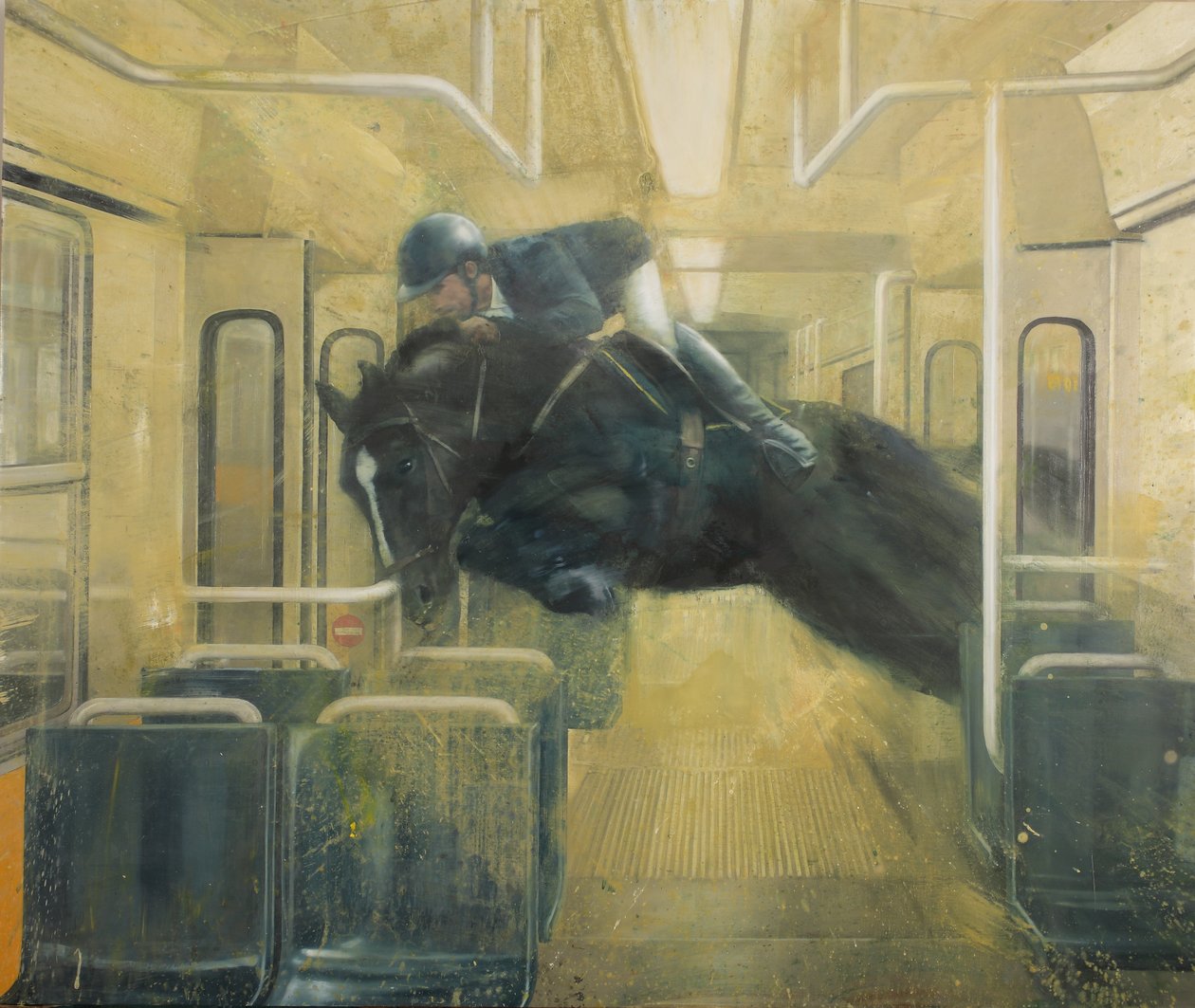 Villamosugrás, 2015 (olaj, vászon) alkotó: Nicola Pucci