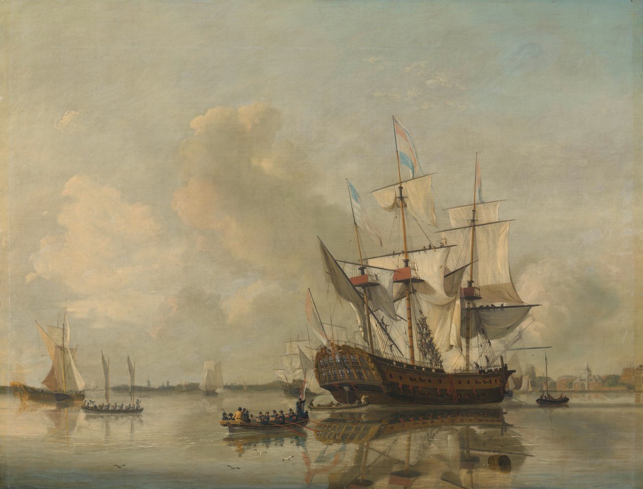 A haditengerészet „Rotterdam” fregattja a Maason Rotterdam mellett alkotó: Nicolaas Baur