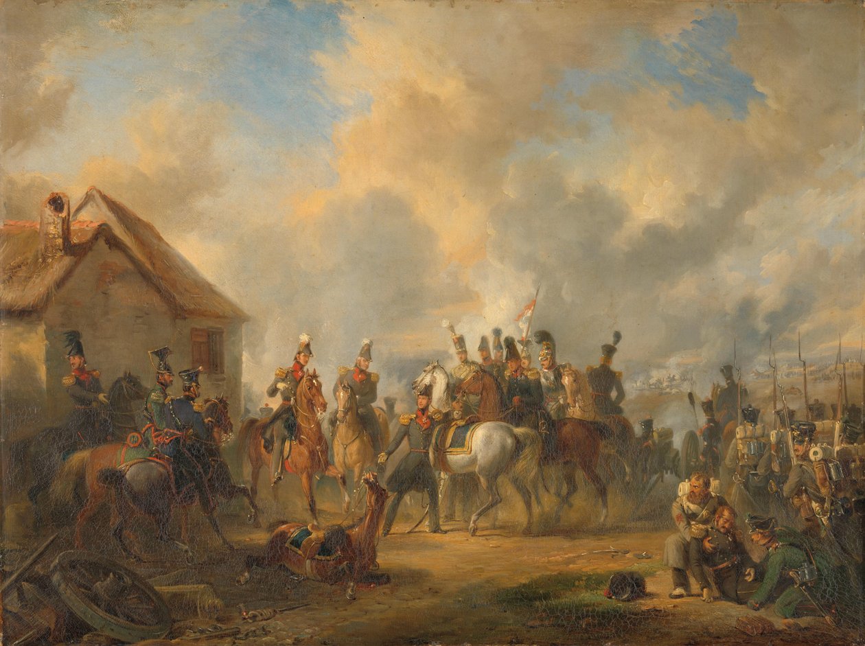 A bautersemi csata a tíz napos hadjárat alatt Az eljegyzés Bautersemben alkotó: Nicolaas Pieneman (signed by artist)