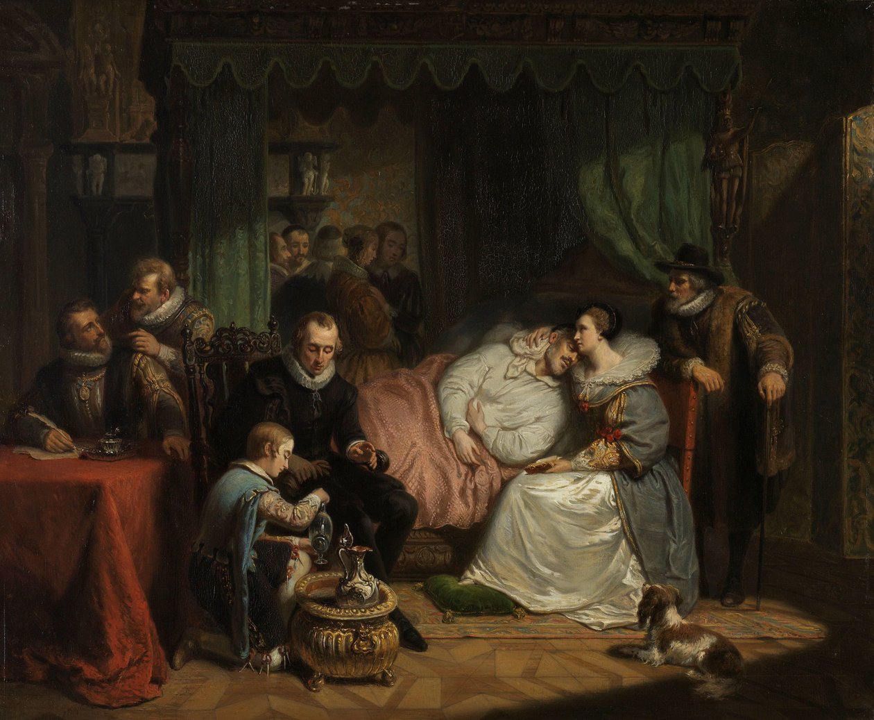 I. Vilmos herceget felesége, Charlotte de Bourbon szoptatta Jean Jaurequi 1582-es antwerpeni abortuszkísérlete után. alkotó: Nicolaas Pieneman