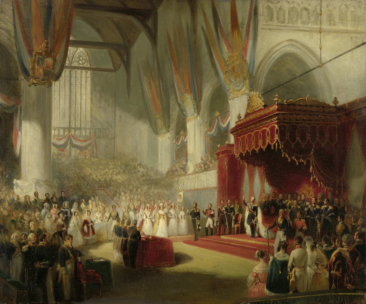 Vilmos király beiktatása az amszterdami Nieuwe Kerkben 1840. november 28-án alkotó: Nicolaas Pieneman