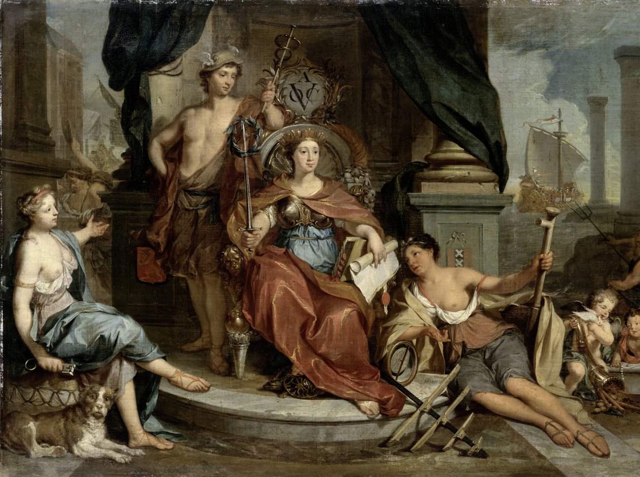 A Holland Kelet-Indiai Társaság apoteózisa (a VOC Amszterdami Kereskedelmi Kamara allegóriája) alkotó: Nicolaas Verkolje