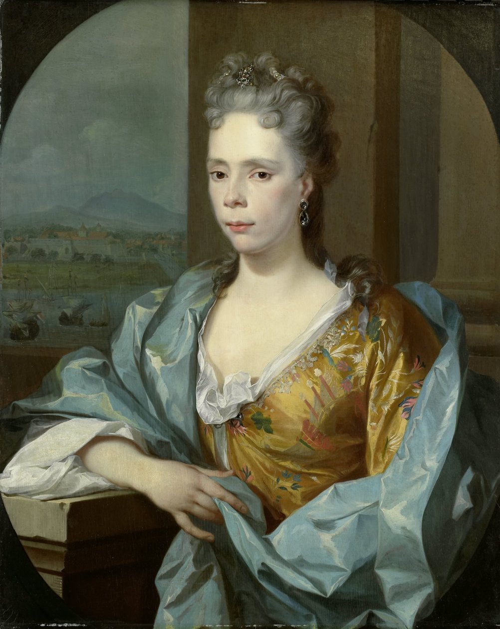 Elisabeth van Riebeeck portréja, Abraham van Riebeeck lánya, Gerard van Oosten felesége alkotó: Nicolaas Verkolje