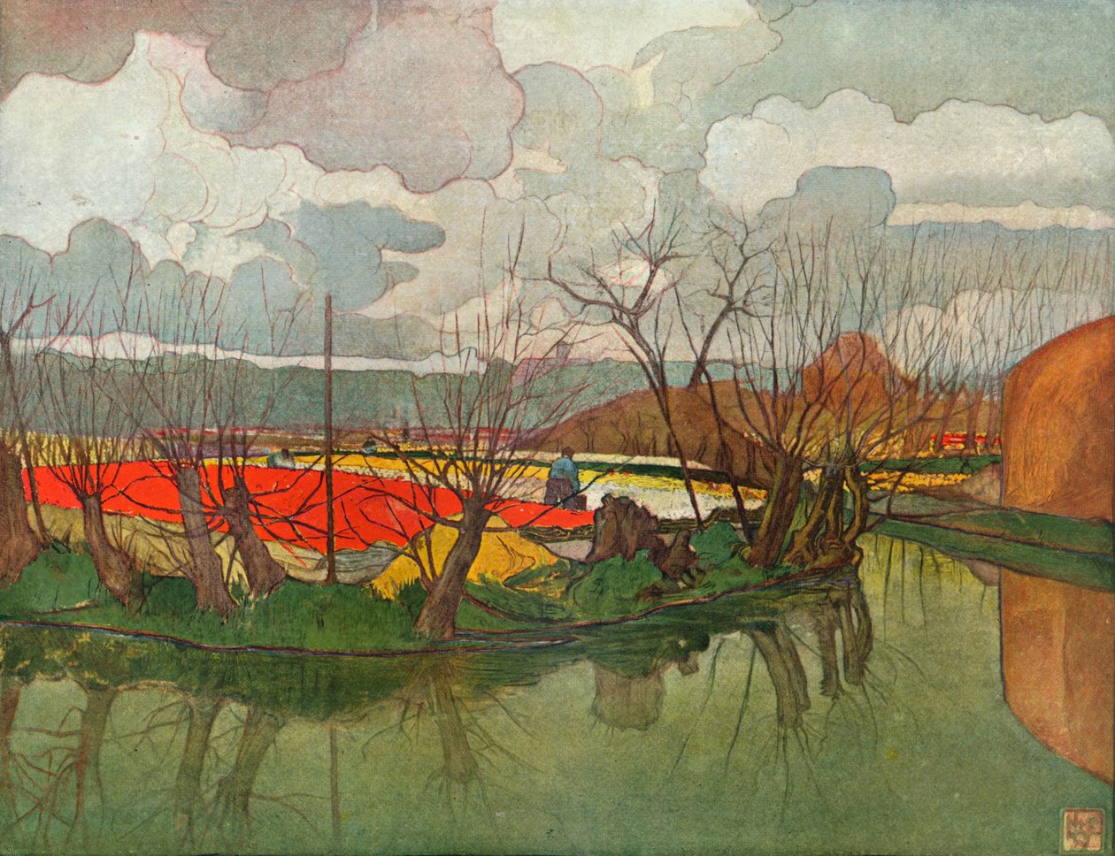Tulipánfarm Hollandiában, 1898 alkotó: Nicolaas Wilhelm Jungmann