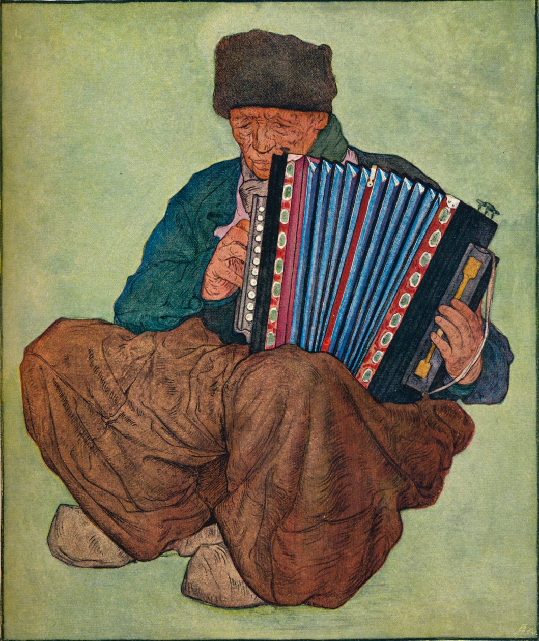 Volendam zenész, 19. század. alkotó: Nicolaas Wilhelm Jungmann