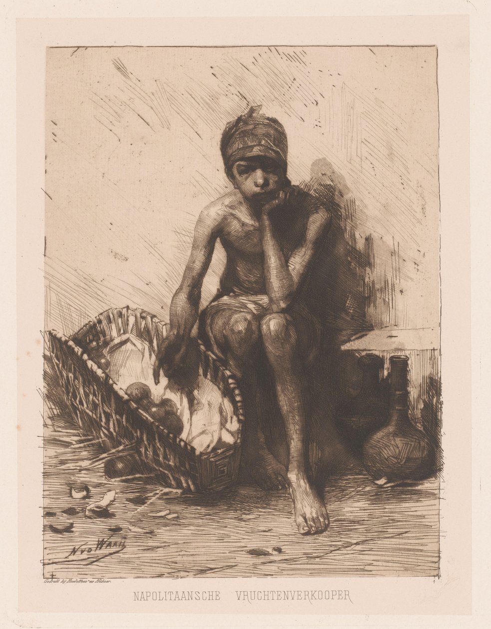 gyümölcsárus nápolyi gyümölcsárus (cím a tárgyon) alkotó: Nicolaas van der Waay