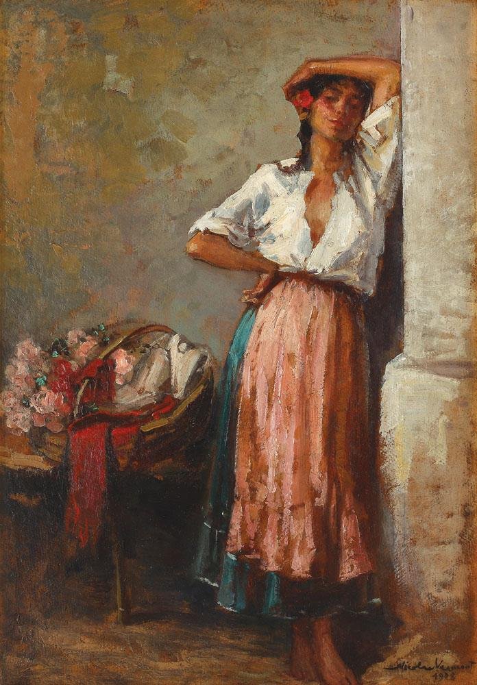Virágáruslány alkotó: Nicolae Vermont