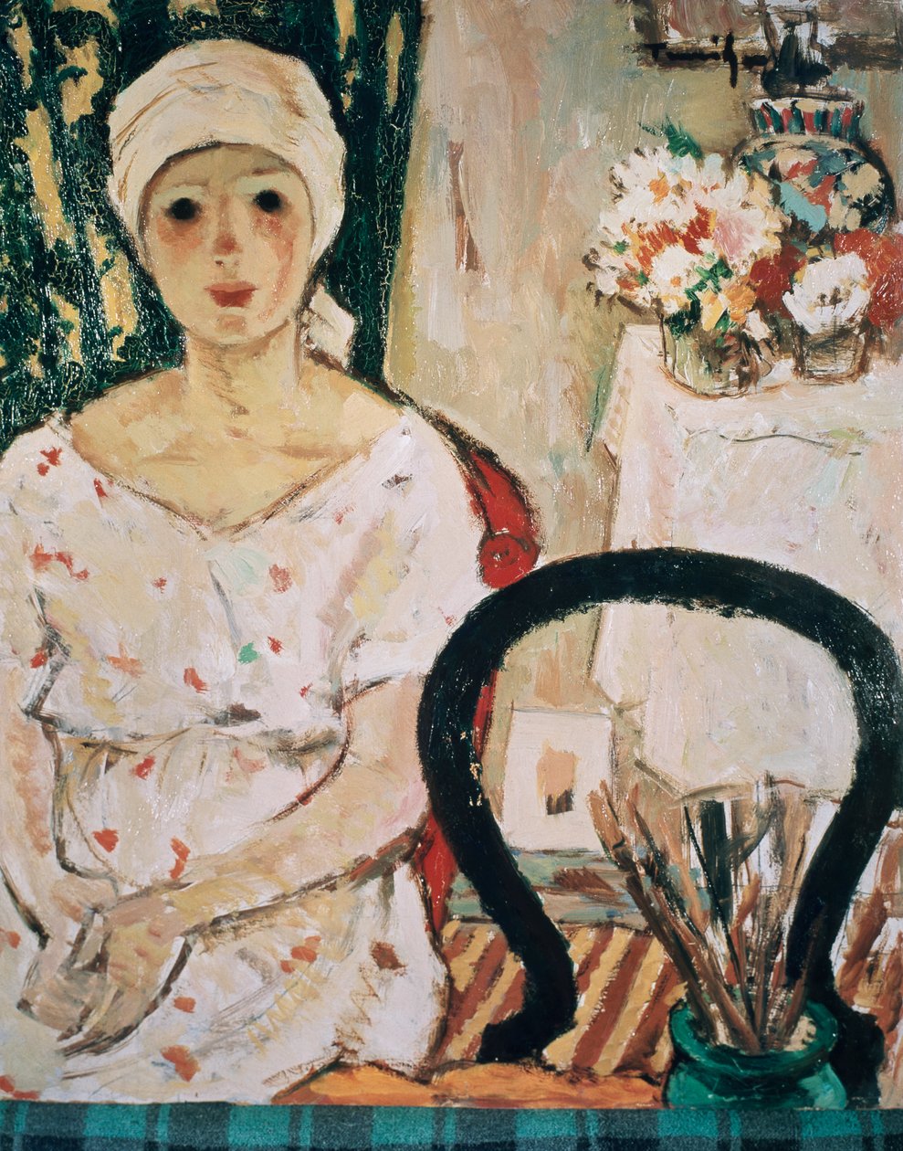Nő a belső térben, Nicolae Tonitza (1886-1940), olaj, karton. Románia, XX. század. alkotó: Nicolae Tonitza