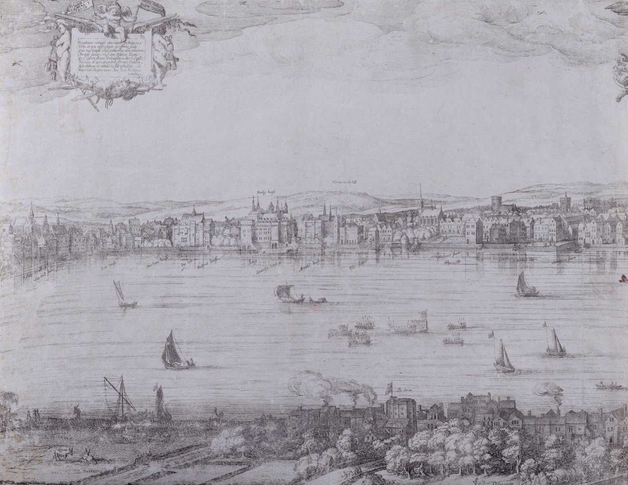 Panoráma Londonról és a Temzéről, első rész Whitehalltól Blackfriarsig, 1600 körül (lásd még: 7214 és 64730-31) alkotó: Nicolaes Jansz Visscher