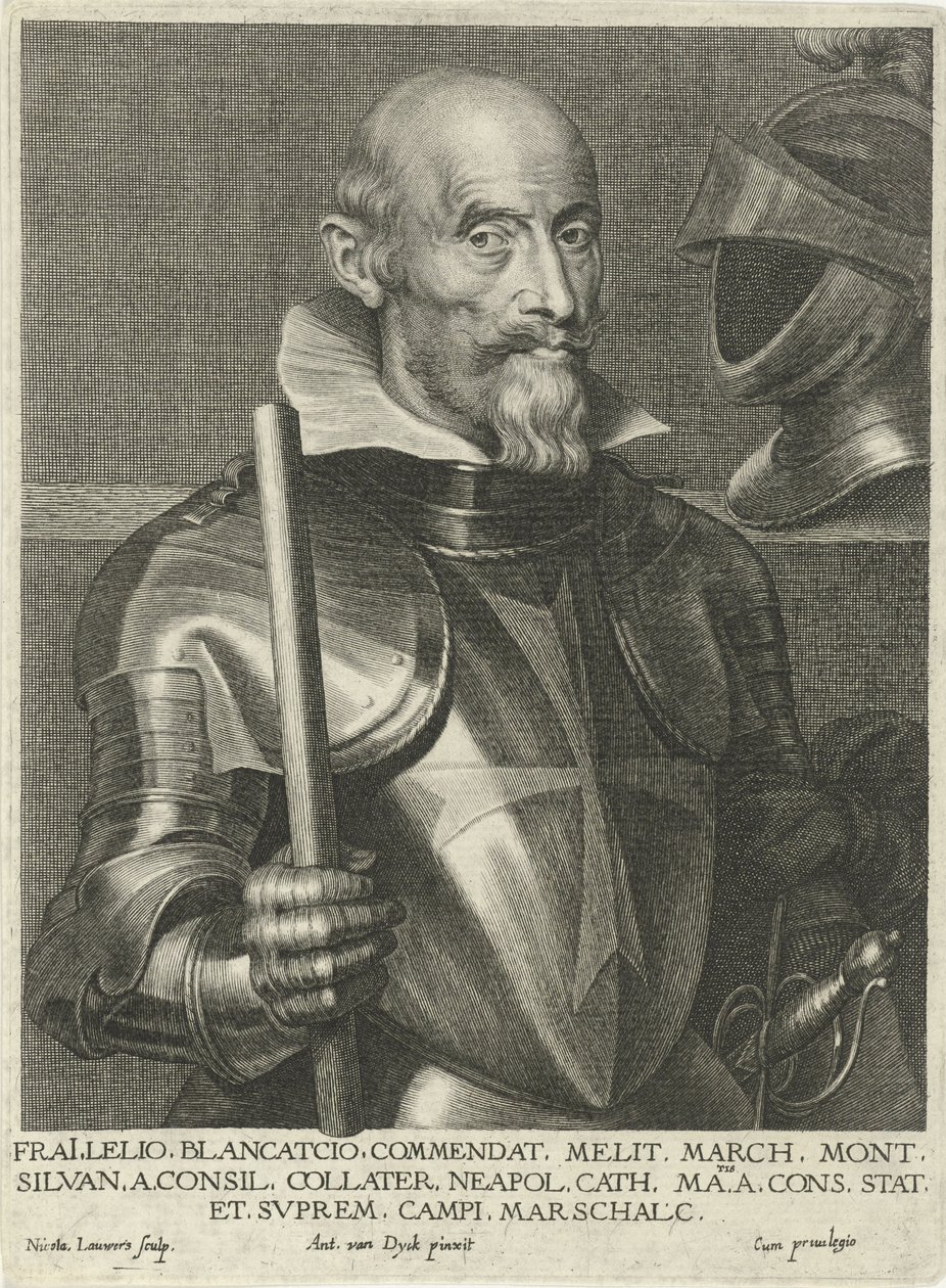 Lelio Brancaccio arcképe, Nicolaes Lauwers véste Anthony van Dyck után alkotó: Nicolaes Lauwers