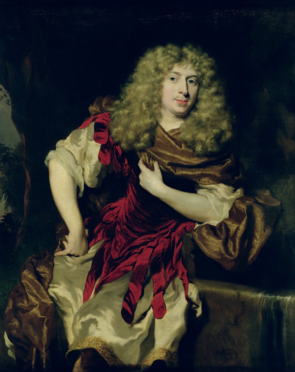 Fiatal férfi portréja, 1676 alkotó: Nicolaes Maes