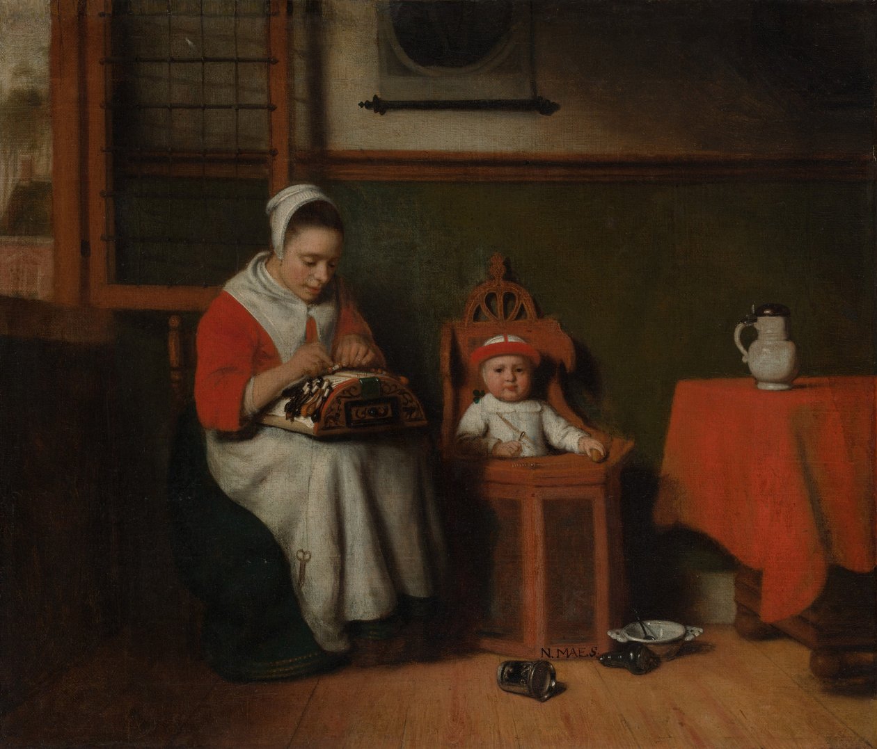 A csipkeverő, 1656 körül alkotó: Nicolaes Maes